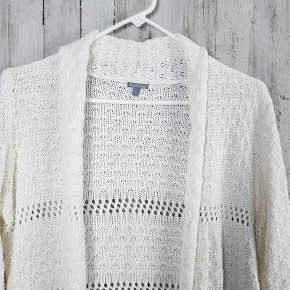 Charlotte Russe Cardigan White Sweater Size Large - Picture 5 of 9